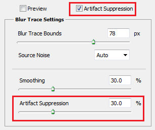 Photoshop Artifact suppression