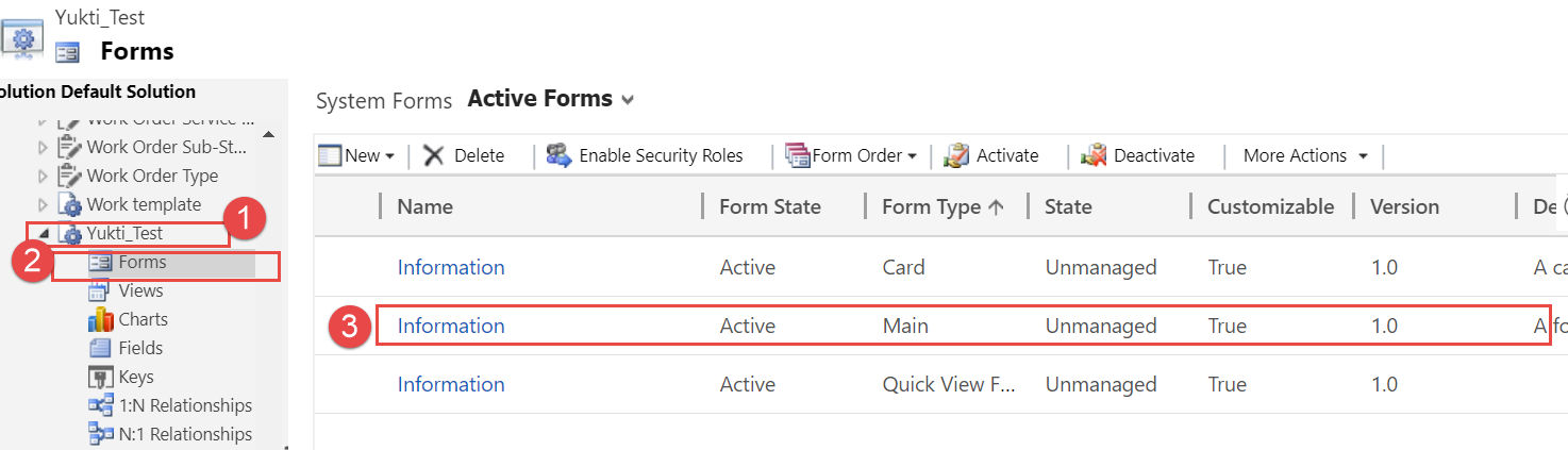 Associate the main form type