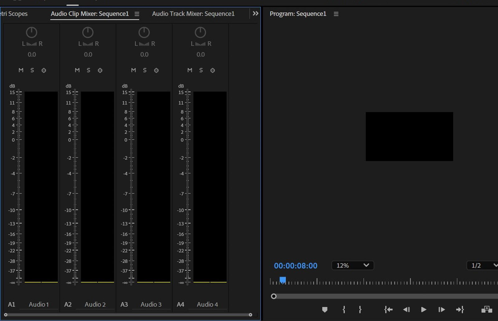 Audio Clip Mixer section is open with options to adjust the clip volume and pan.