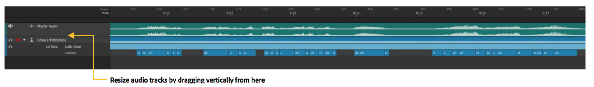 Resize audio track