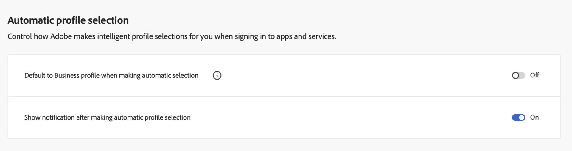 Select default profile
