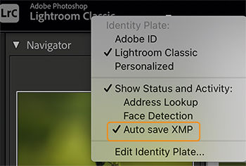 Auto save XMP