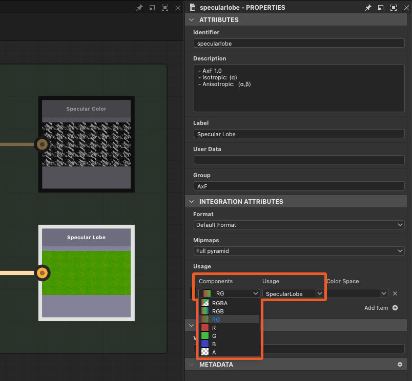 AxF: Substance graph's Output usage