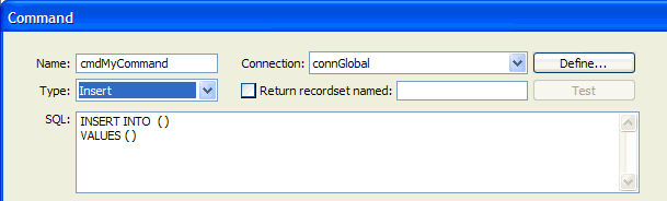 Enter the ASP command