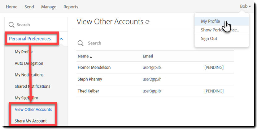 Basic sharing user interface