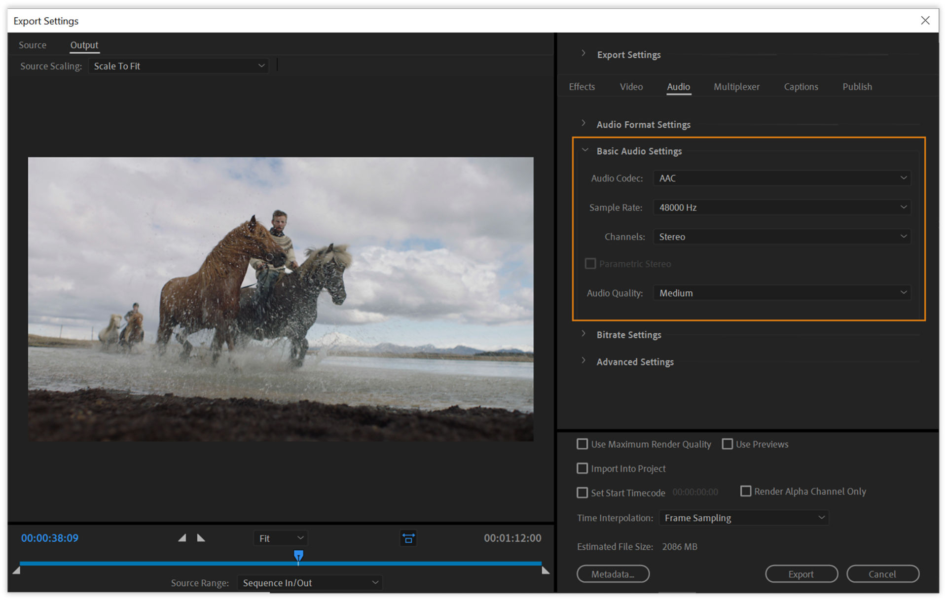 Basic audio settings