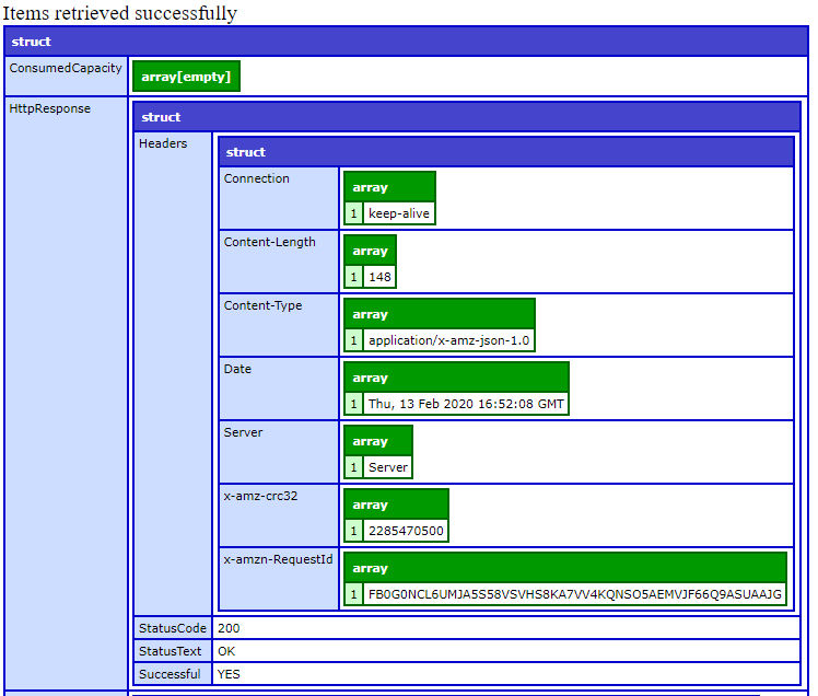 BatchGetItem output