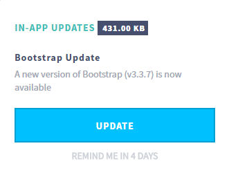 Notification for Bootstrap v3.3.7 update (in manual mode)