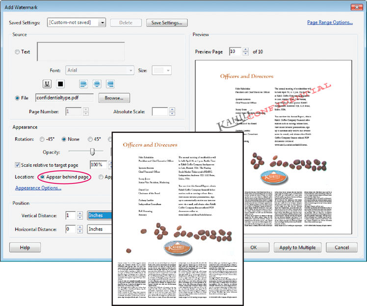 Add watermarks to PDFs in Adobe Acrobat