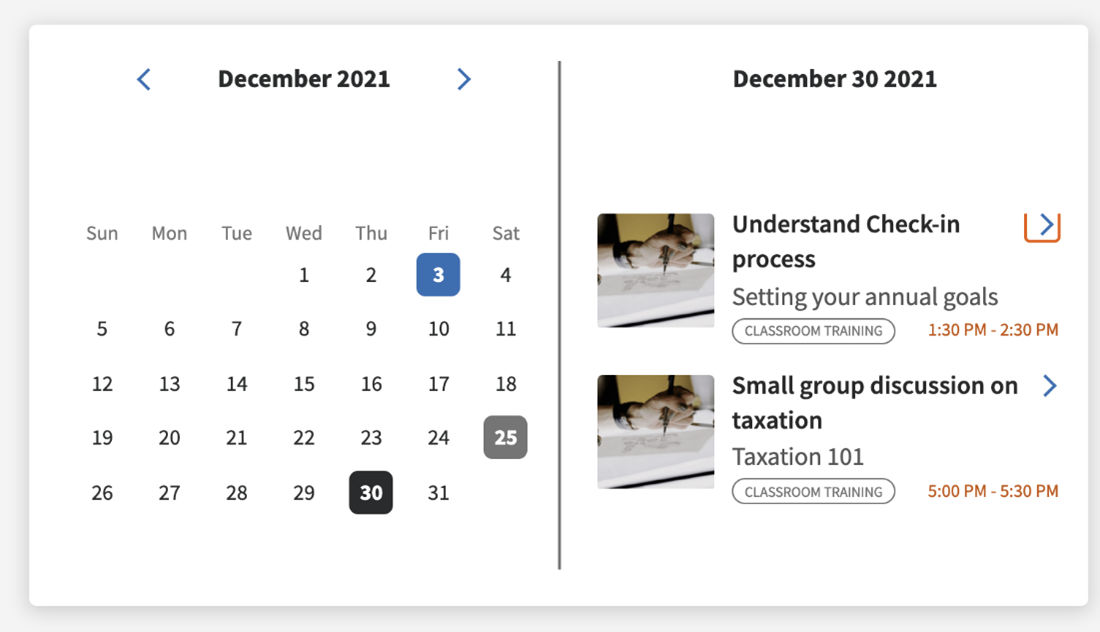Calendar widget
