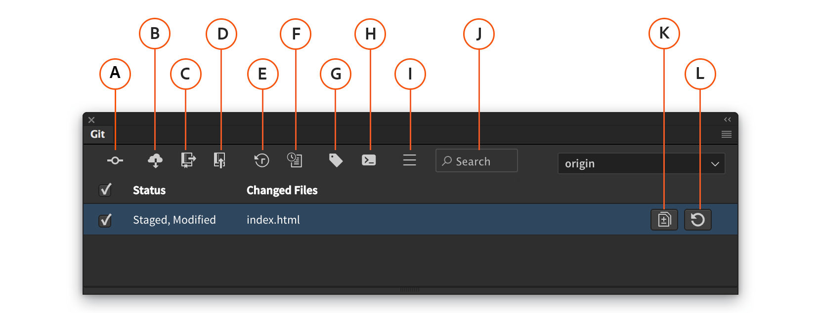 Panel Git en Dreamweaver CC