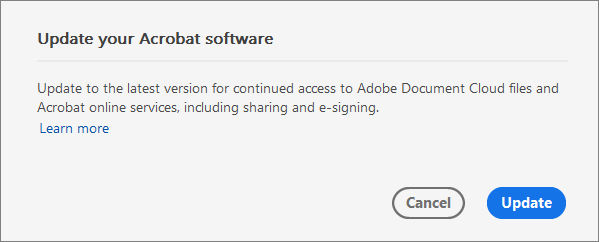 Update your Acrobat to the latest version