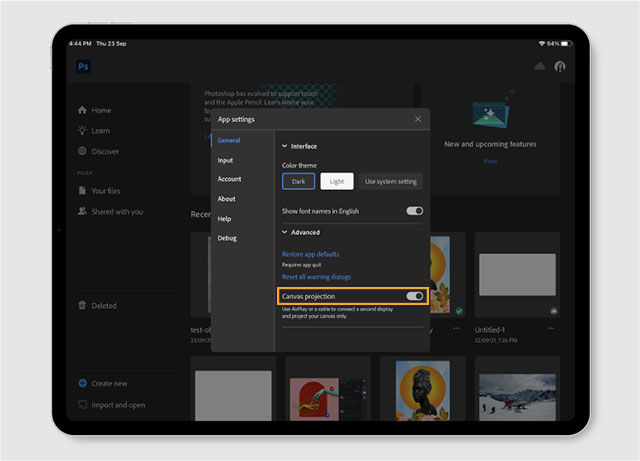 连接第二台显示器并投影 Photoshop 画布 