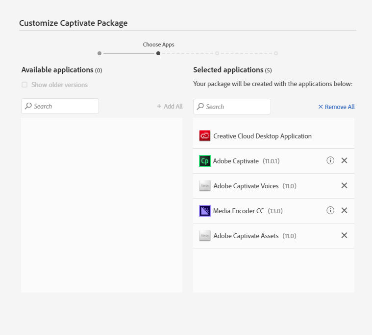 Captivate Package Customization