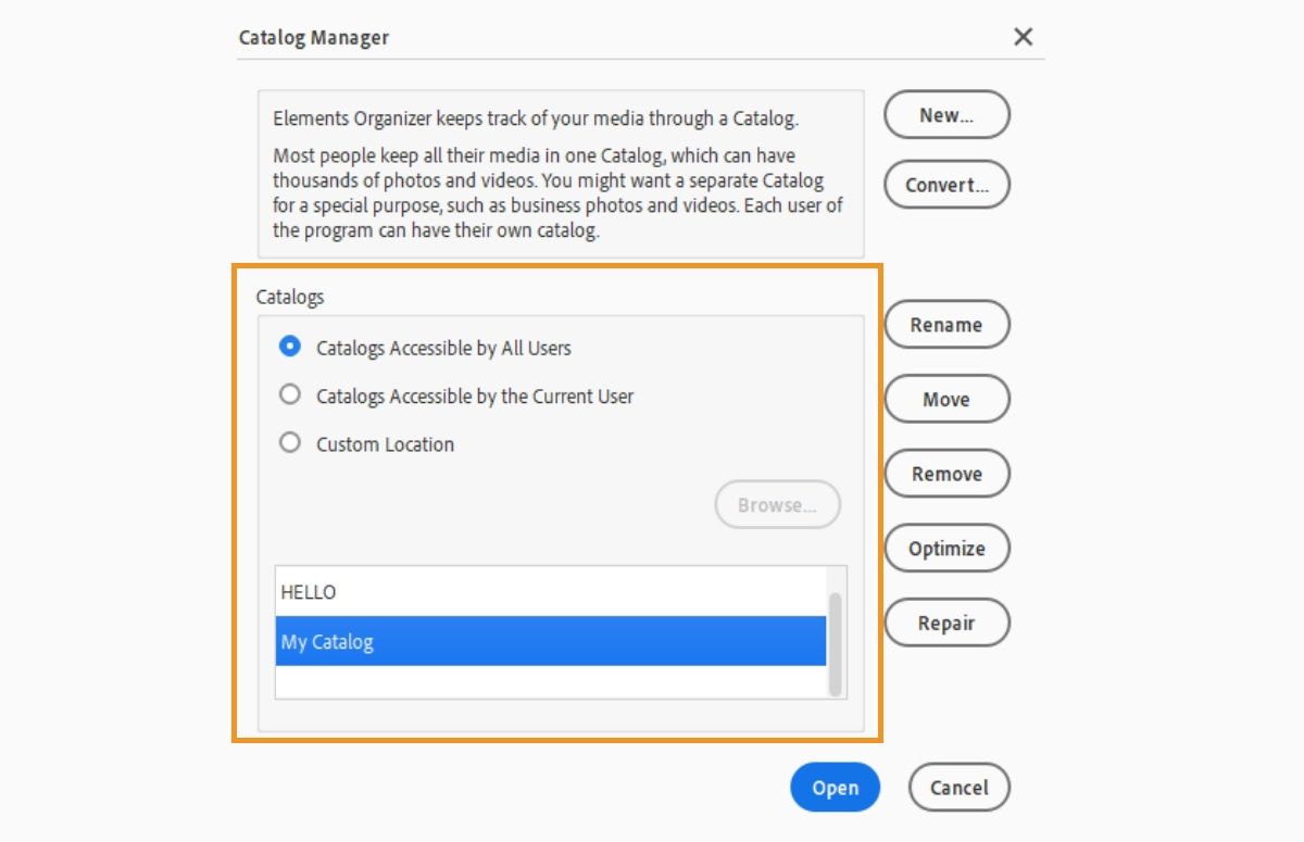 Catalog Manager