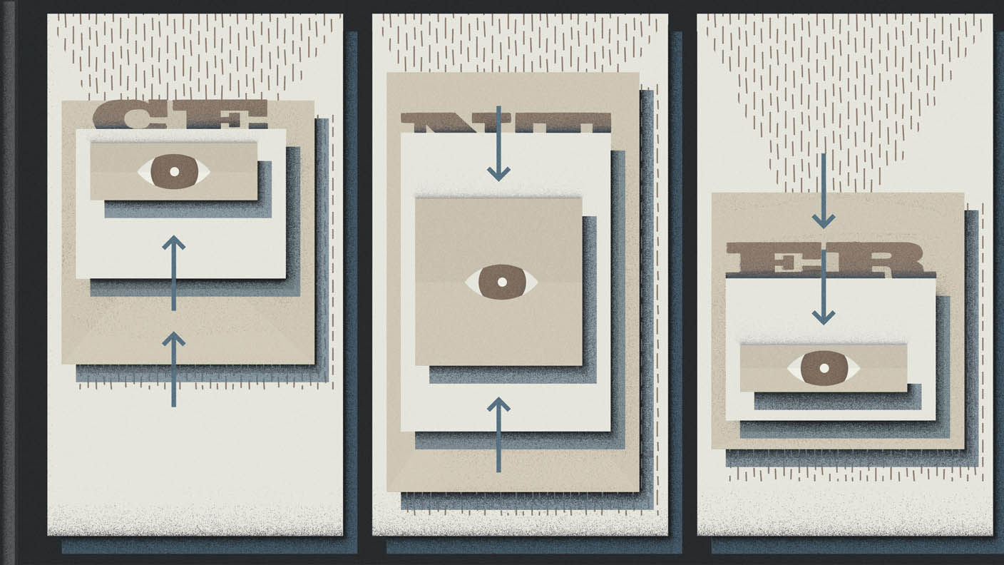 Graphic design showing page content centered on a website