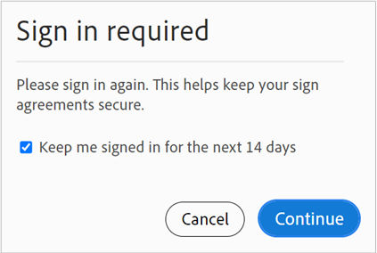 Select Continue on Sign in dialog.