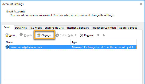 Change account settings