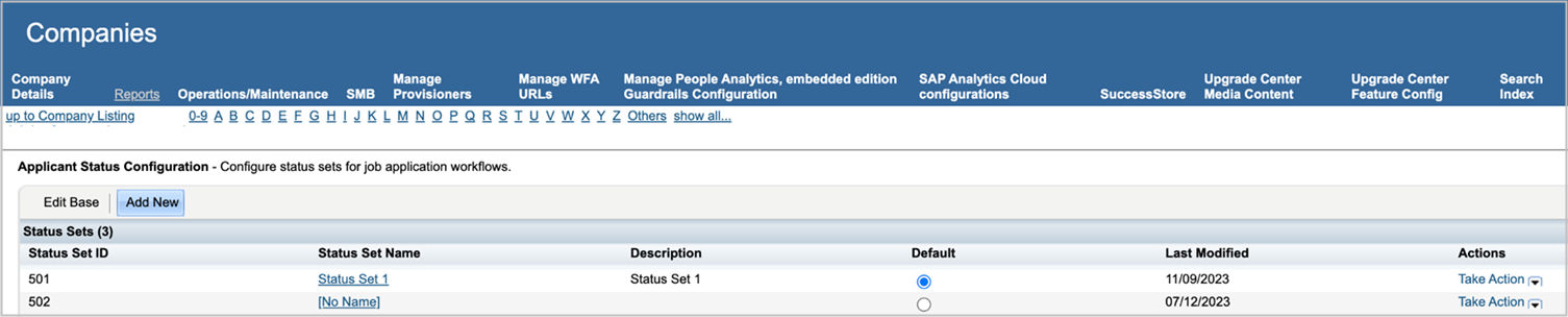 Acrobat Sign for SAP SuccessFactors: Change job application status