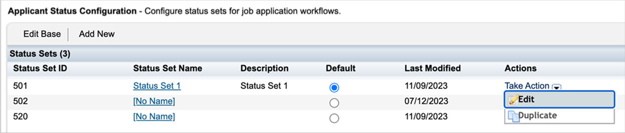 Acrobat Sign für SAP SuccessFactors: Status der Stellenbewerbung ändern