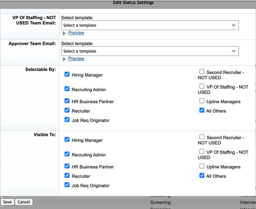 Acrobat Sign for SAP SuccessFactors: Change job application status