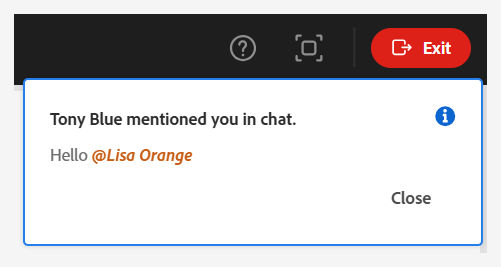 Notification received on being tagged