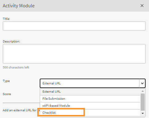 Select the option checklist