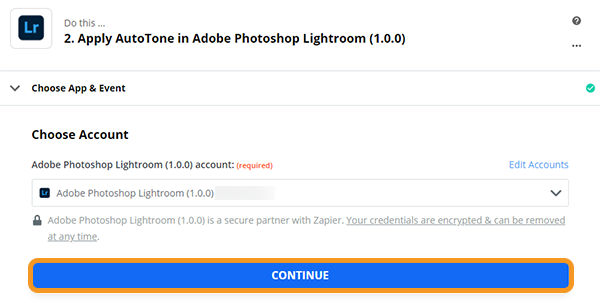 Escolha sua conta da Adobe