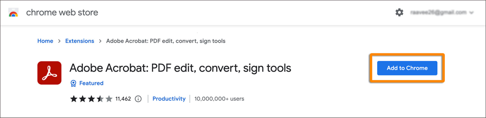 Acrobat Chrome extension