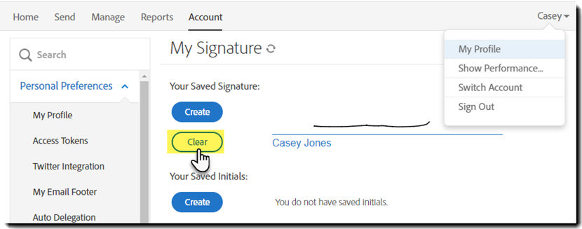 Set up and manage your signature