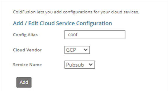 add/edit cloud service configuration