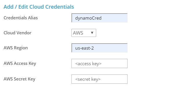 Add cloud credentials