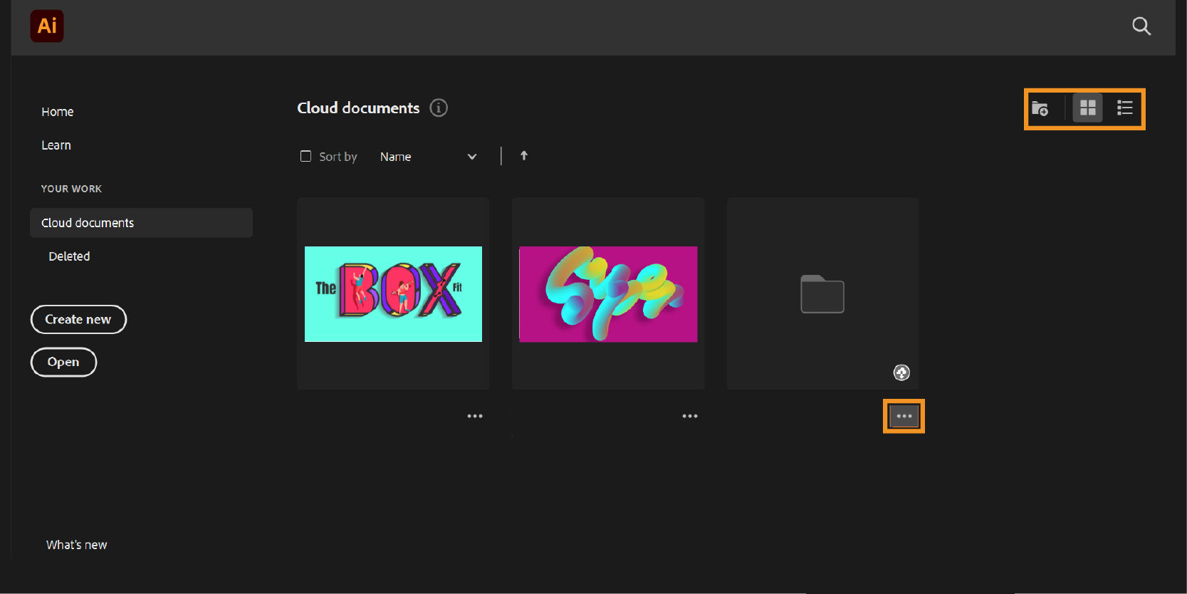 Organize cloud docs from the app