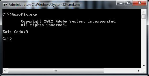 Adobe Acrofix.exe Command Prompt