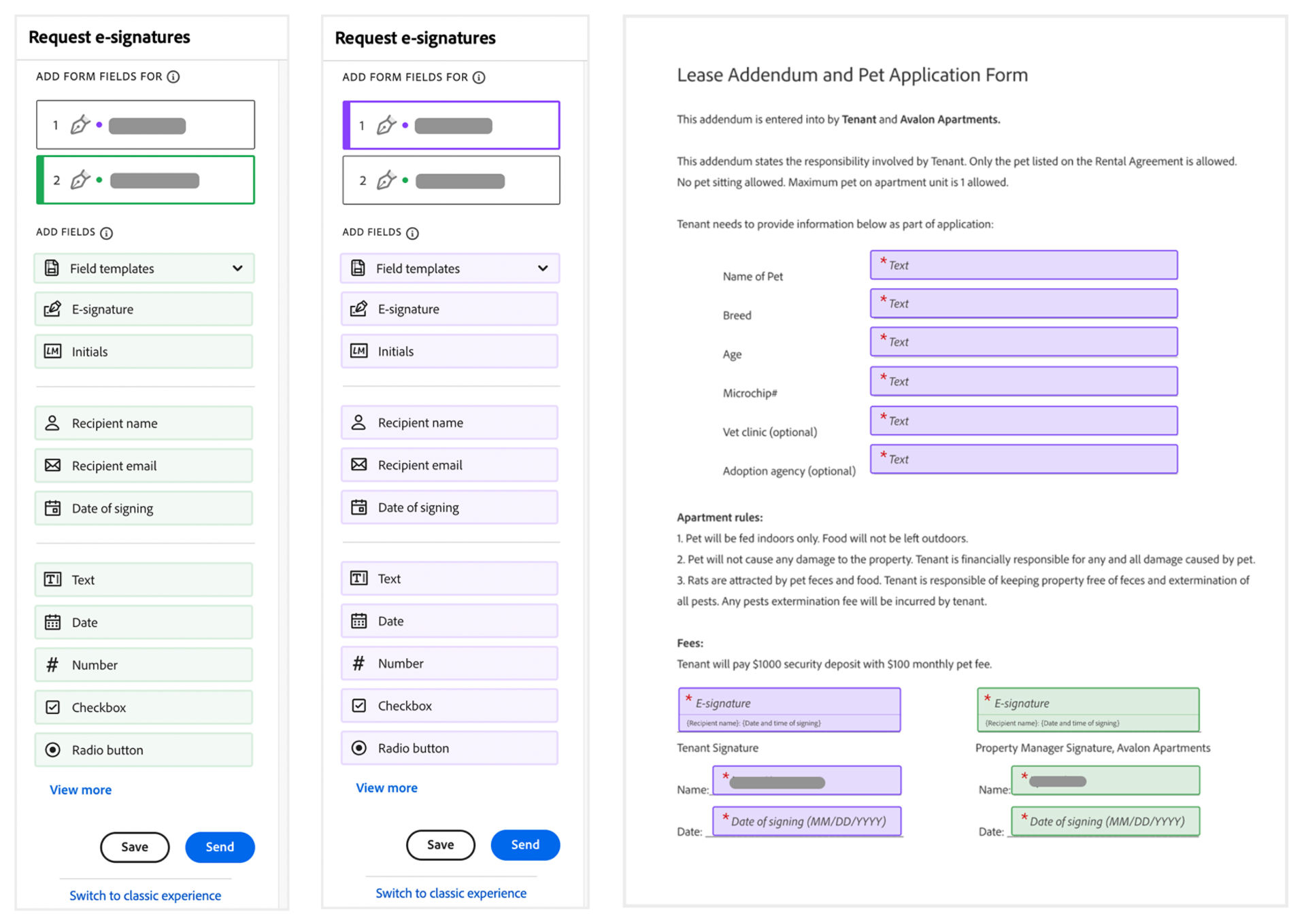 Form fields are now color coded