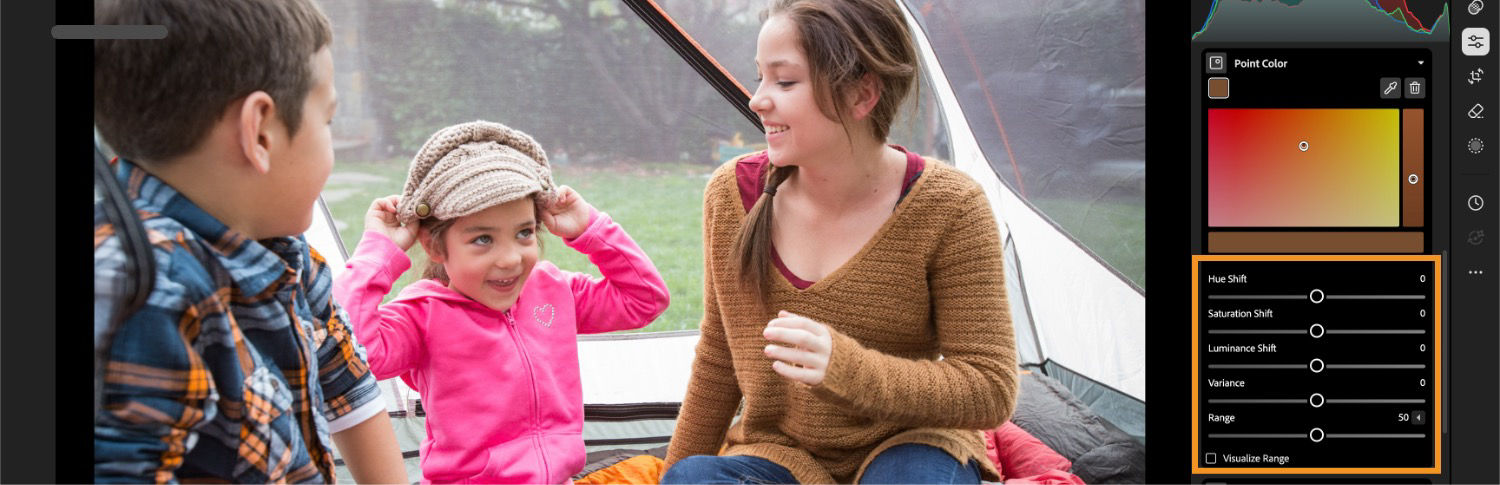 All of the Point color slider is highlighted in the Point Color setting of Edit menu.