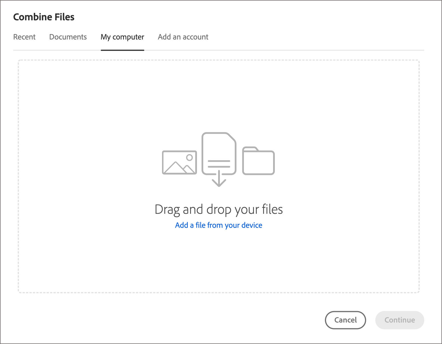 Select a file from your computer