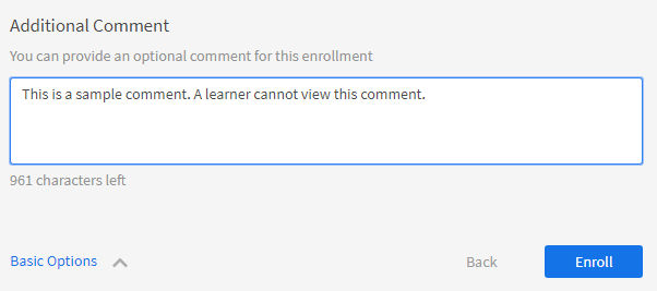 Comment for learner