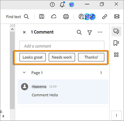 Commenting suggestions