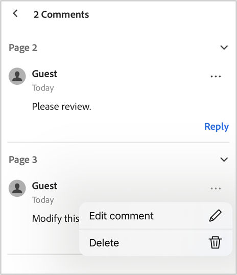 Na zobrazovanie, úpravy a odpovede na komentáre použite panel komentárov.