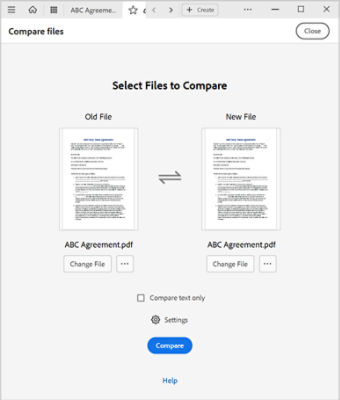 Сравнение версий PDF с помощью Adobe Acrobat