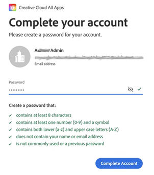 Complete your account