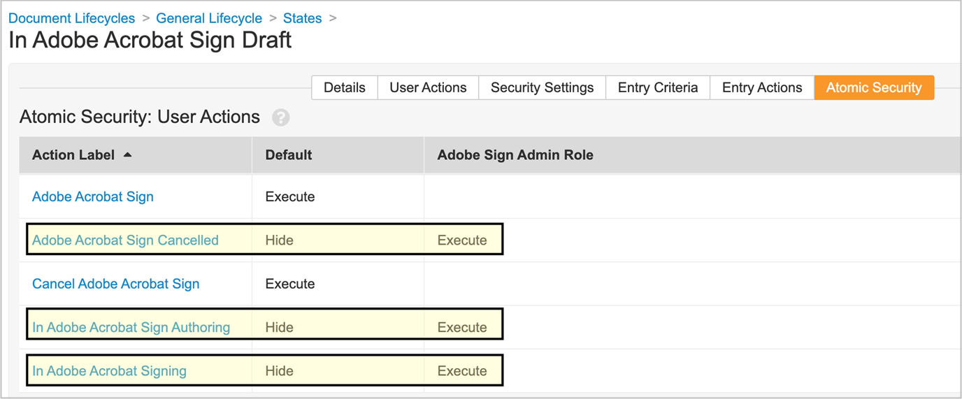 Acrobat Sign for Veeva Vault: Set user action rules in Acrobat Draft