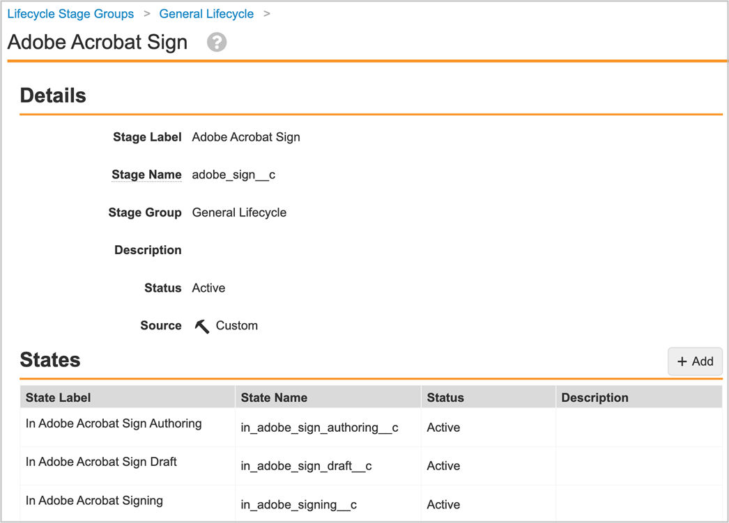 Acrobat Sign for Veeva Vault: Lifecycle and states