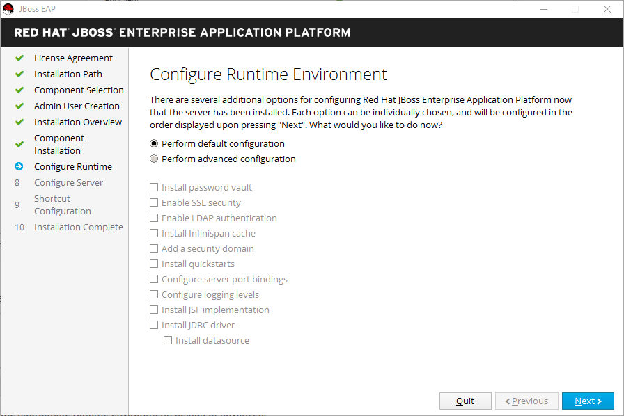 Configure runtime