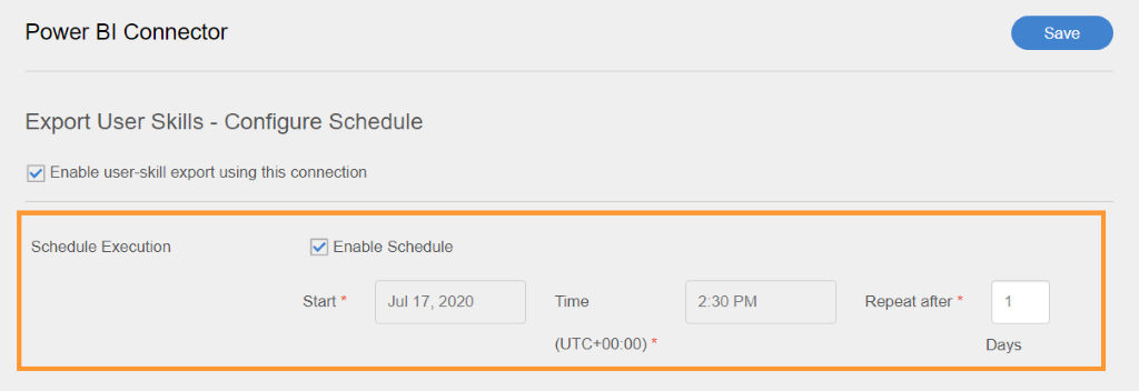 Configure schedule