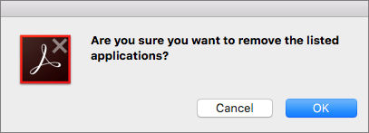 Confirm to remove Acrobat
