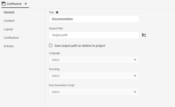 Confluence general settings