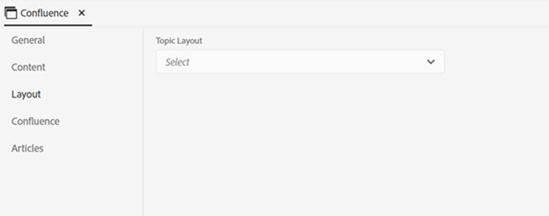 Confluence layout settings