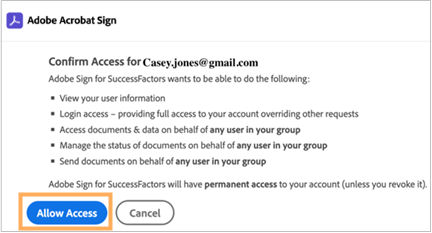 Connect SAP SuccessFactors to Adobe Acrobat Sign 